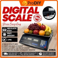 40kg Black Digital Weight Scale Food Weighing Scale Penimbang Digital Makanan Timbang Kilo Buah Elek