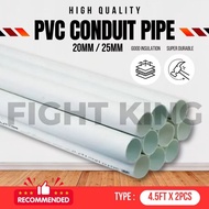 🔥SIRIM🔥PVC Conduit White 20mm/25mm 3/4" 1" pipe wiring electric pipe putih wiring (9FT Potong 2 )