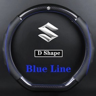 For Suzuki Carbon Fibre Leather Car Steering Wheel Cover For Swift Vitara Jimny Ertiga SX4 Alto Ciaz
