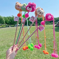 Cat Toy Teaser Wand Cute Plush Toy Tassel Cat Teaser Wand Fairy Wand Strawberry Bear Self-Entertaini