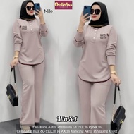 MIU SET/SETELAN WANITA CASUAL POLOS/SETELAN JUMBO KNIT ASTER PREMIUM LD 110 CM FIT XL
