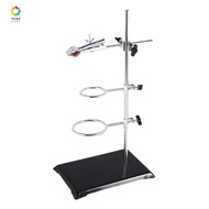 Laboratory Grade Metalware Support Stand, Cork Lined Burette Clamp with 2 Retort Ring (2inch,3inch D