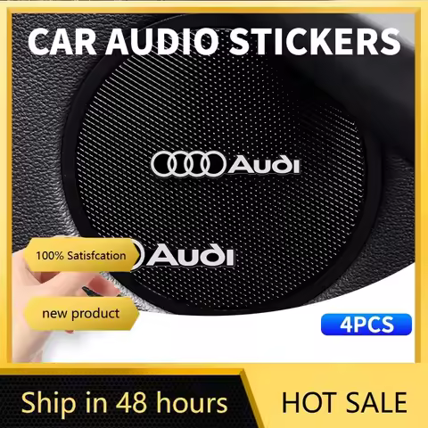 2/4pcs 3D aluminum speaker stereo speaker badge emblem Sticker For Audi A3 A4 B8 8P 8V B6 A5 A6 C7 Q