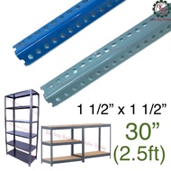 ( 2.5ft ) 1 1/2” x 1 1/2” Slotted Angle Bar DIY Rack Multipurpose Angle Iron 1 1/2” x 1 1/2” x 30”