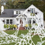 HUHNOT Gauze Spiderwebs Cobwebs, Super Stretchy Halloween Decorations Pre-Cut Spider , Giant DIY Rea