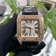Cartier Cartier Men's Watch Women's Watch Medium Santos Series Automatic Mechanical Rear Diamonds