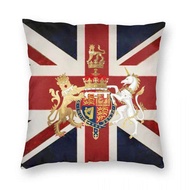 「FAZOZO Home Textile Store」 ยูเนี่ยนแจ็คพร้อมปลอกหมอนอิงผ้าลินินพิมพ์ลายกำมะหยี่โซฟาตกแต่งปลอกเบาะรอ