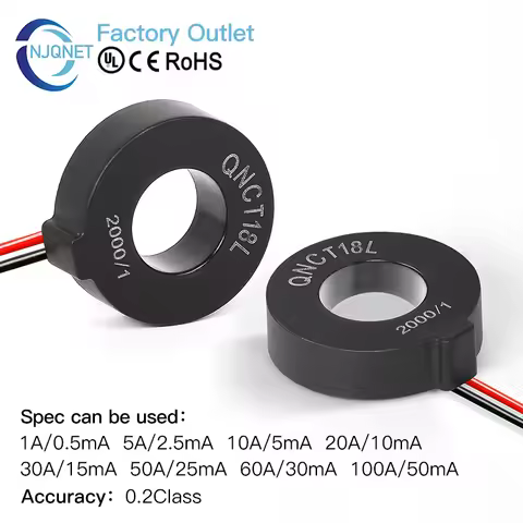 Micro Precision Current Transformer CT QNCT18L 1000/1 50A/50mA 40A/40mA 2000/1 50A 25mA 100A 50mA ac