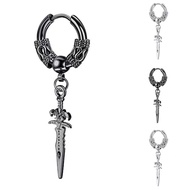 Fashion Simple Personality Sword Pendant Earrings for Women Man Black Silver Geometric Earring Gift 