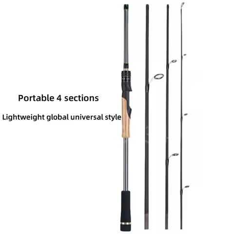 Ultra-Short Portable Travel Fishing Rod 1.98m/2.1m 4 Section 100% High Carbon Lure Rod 4-25g Power S