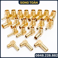 Co Đuôi Chuột Co Ren Ngoài 9.6 13 17 21 Đuôi Chuột Nối Ống Mềm 6 8 10 12 14 16 18 20mm - Đồng Thau