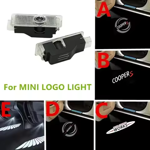2Pcs LED car door welcome light projector light Decorative lights For Mini Cooper OneS JCW R55 R56 R