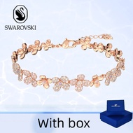 SWAROVSKI (With box) Elderflower rose gold flower pink diamond bracelet, S925 sterling silver women'