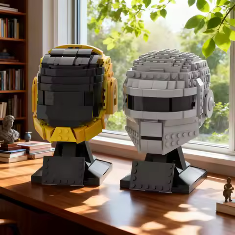 826pcs MOC Daft Punk Helmet Collection Sculptures Model Building Blocks Architecture Toys Christmas 