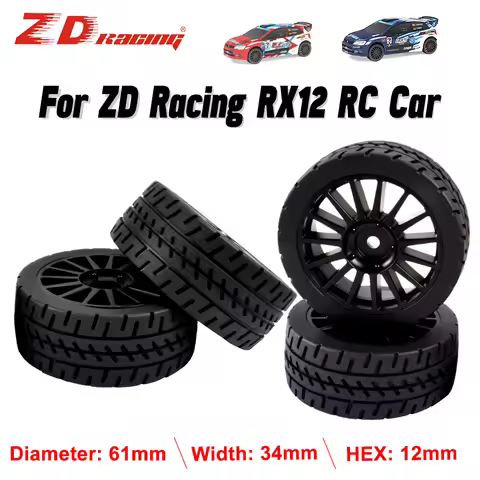ZD Racing 2PCS RC Car Tires Rubber Tires Hex 12mm For Remote Control Racing Drift Car and 1/12 ZD Ra
