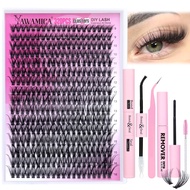 Eyelash Extension Kit 320pcs Lash Clusters D Curl 9-16mm Mix 40D Individual Lashes with Lash Bond an