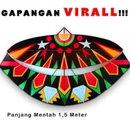 Layanga Gapangan Pegon Layangan 1 meter 1.5 meter layang Pegon Ceper Hanya Rangka Rakit Sendiri
