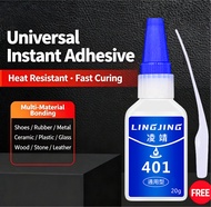 Instant Super Glue 401 20g,,、、、, Gam Super Kuat Segera 401 20g Pelekat Ikatan Kuat Cepat Kering untu