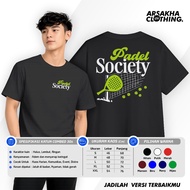 Padel Society T-Shirt Padel Community A4 V2 Cotton Combed 30s NC DTF Screen Printing Arsakha Clothin