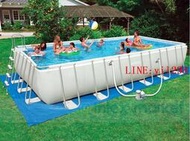 INTEX 54984 28362 灰色長方形管架水池 別墅游泳池 私人游泳池