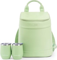 Insulated Cooler Backpack with 2 Stainless Steel Wine Tumblers – Leakproof & Spillproof Stylish Vega
