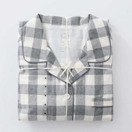Muji Autumn Winter Brushed Flannel Cotton Couple Pajamas Set