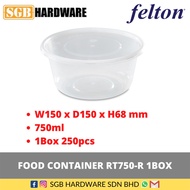 Felton Disposable Microwave Round Food Container RT-750R (750mL x 250pcs)*