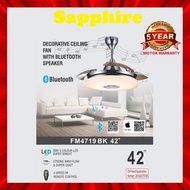 SAPPHIRE FM4719BK/42" DECORATIVE CELLING FAN WITH BLUETOOTH SPEAKER