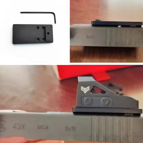 G42 43 Rear Dovetail Adapter Red Dot Mount Plate For Glock G17 G19 G21 G22 G26 G42 G43 G45 ADE Docte