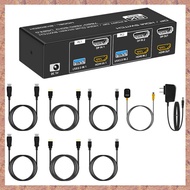 (QCMY) 8K 60Hz DP/-Compatible KVM Switch USB 3.0 2 Monitors 2 Computers KVM Switch for Mouse Keyboad
