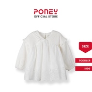 [NEW] Poney Girls Cream Bishop Long Sleeve Blouse