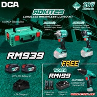 DCA ADKIT29 Cordless Brushless Combo Kit ADPB358 Impact Wrench + ADPL208 Impact Driver