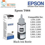 Epson Original T664 C13T664100 Black Ink Bottle For L110 L120 L210 L300 L350 L355, L455, L550 L555 L
