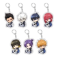 Blue Lock acrylic mica chibi keychain Isagi Bachira Nagi Reo Chigiri Kunigami Hiori decorative acces