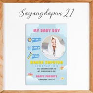 Custom Biodata Bayi Lucu Wall Decor Kado Kelahiran Bayi