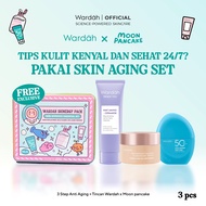 NEW! Wardah Starter Kit Moon Pancake Trio Basic Skincare Glow (UV Shield Sunscreen Perfect Bright Mi