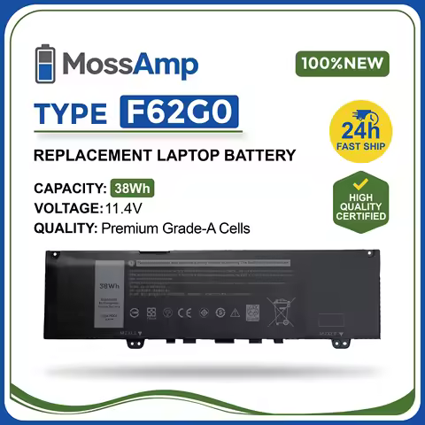 MossAmp 11.4V 38WH F62G0 Laptop Battery for Inspiron 13 Vostro 13 5370 7370 7373 7380 7386 39DY5 RPJ