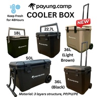 PAYUNG.CAMP Cooler Box Ice Box Bucket with Roller for Camping Picnic BBQ Party Fishing Food Beverage