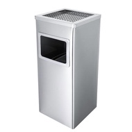 H-J Yi Selection Products Stainless Steel Trash Can with Ashtray Hotel Lobby Vertical Smoking Bucket Hotel Elevator Entr