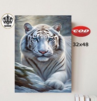 POSTER TEMA MACAN PUTIH/POSTER DINDING GAMBAR MACAN PUTIH/HIASAN DINDING RUMAH/FOTO MACAN/WALLDECOR