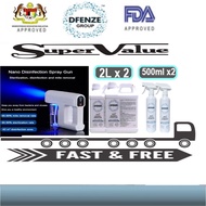 🔥SUPER VALUE SET🔥 NANO B19 (6)UVC lamps high power {4800mAh} Atomizer  + Dfenze sanitizer 2Lx2, 500m