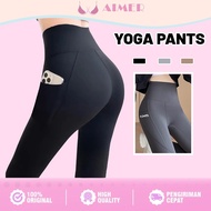 LAPAKSHOP AIMER Leggings Women's sports pants Pocket Leggings sports pants Wanita 998