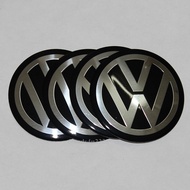 70mm (2.29 ") Volkswagen 4 Pieces Pack Black Car Hub Cover Decorative Sticker Volkswagen Car Hub Cen