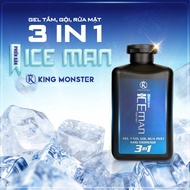 [TẶNG nước hoa] Sữa tắm gội nam hương nước hoa cao cấp 3in1 KING MONSTER 350ml sữa tắm dầu gội nam