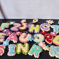 Initial Letter Keychain| Feather wire letter keychain