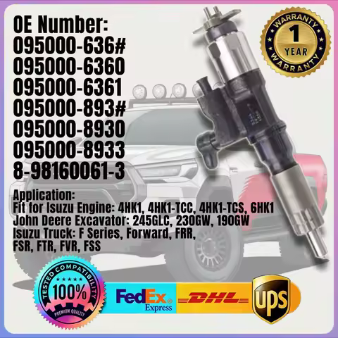 Fuel Injector 095000-8933 8-98160061-3 for Isuzu Engine 4HK1 6HK1 John Deere Excavator 245GLC 230GW 
