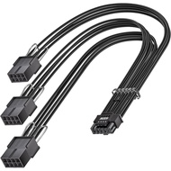 Kabel GPU Fasgear 16pin ke Sambungan PCIe 3X 8 pin -30cm Kabel Penyesuai PCI-e 5.0 (12+4) 12VHPWR un