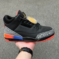 J Balvin x 3 Retro Collaboration Gradient Black Rainbow AJ3 High-Quality Outdoor Basketball Shoes, S