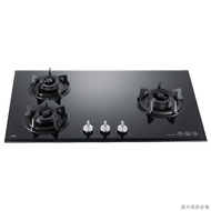 【喜特麗】【JT-GC309A_NG1】77cm三口玻璃 檯面瓦斯爐(黑)-天然氣(含標準安裝)