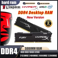 Kingston DDR4โกรธ HyperX 8GB 16GB 4GB DDR4 2400/2666/2133/3200MHz หน่วยความจำ RAM สำหรับพีซีเดสก์ท็อ